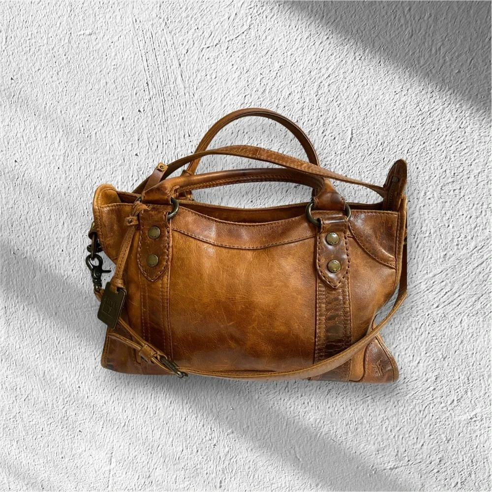 Frye Cognac Brown Leather Satchel